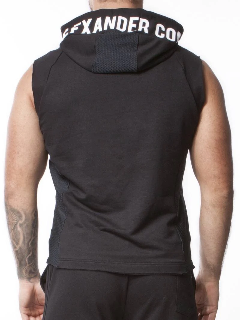 Alexander COBB Sleeveless Zipped Cotton Hoodie Tank - Image 8