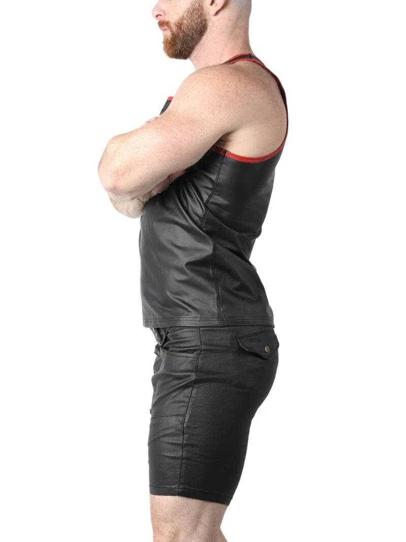 CellBlock13 Leather Look Tank Top Racerback Vest - Image 6