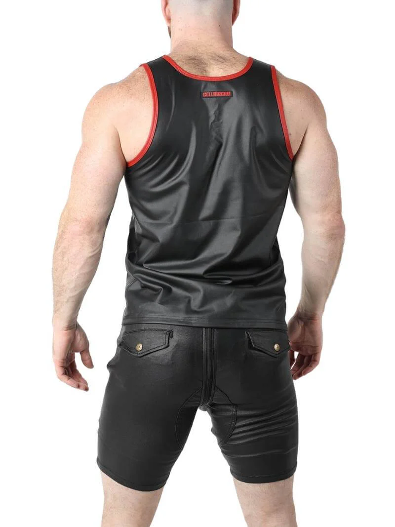 CellBlock13 Leather Look Tank Top Racerback Vest - Image 7