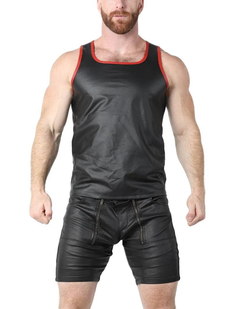 CellBlock13 Leather Look Tank Top Racerback Vest - Image 8