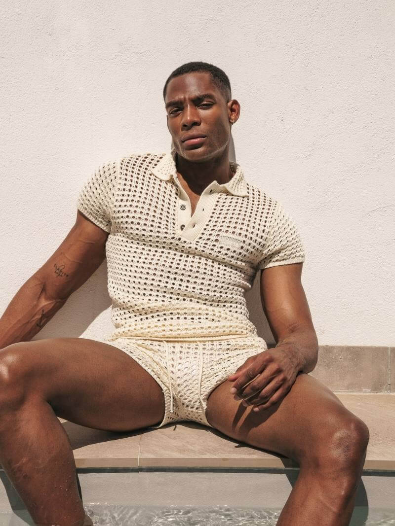 CODE 22 Diamond Knit Polo Shirt - Image 4