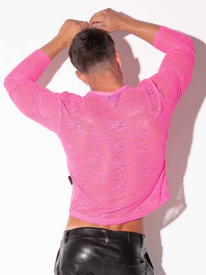 CODE 22 Lace Long Sleeve Crop Top - Image 4