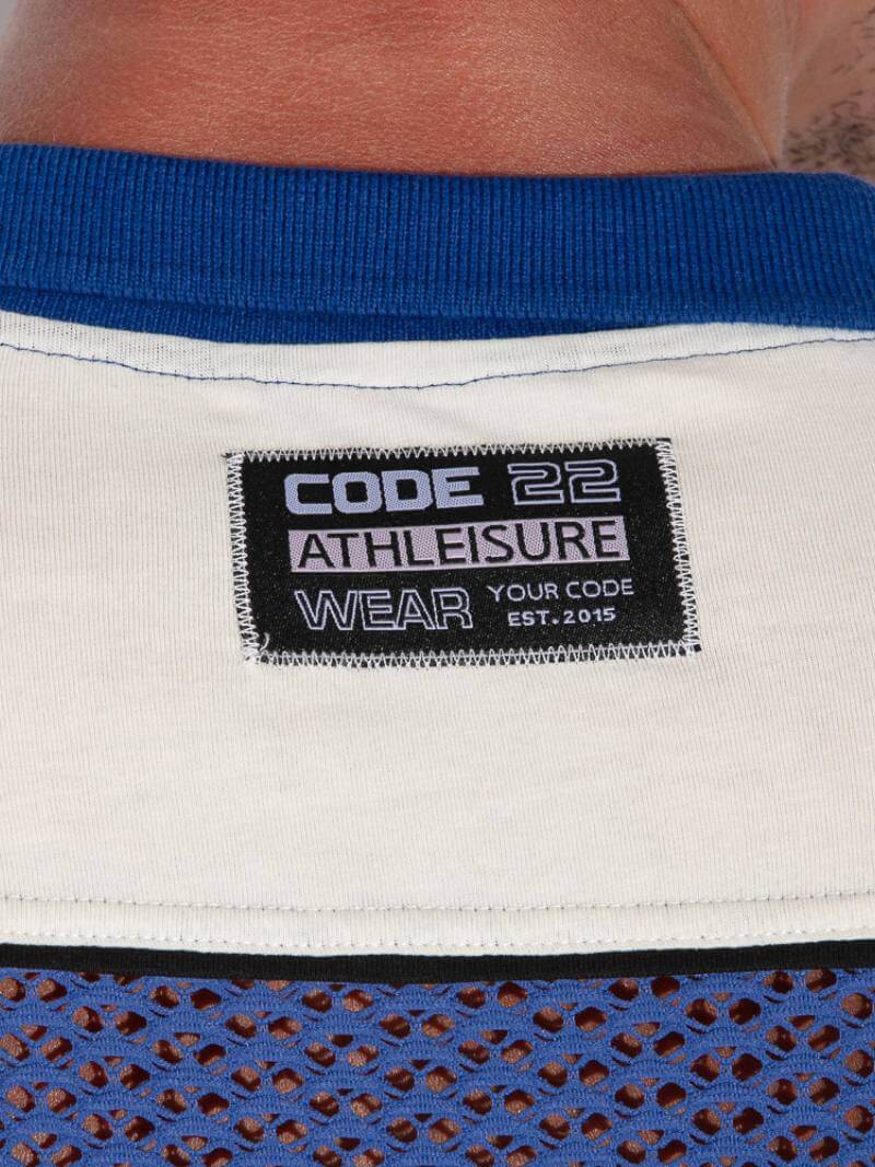 CODE22 Openwork Polo Shirt: Jacquard Crochet, Button-Up, Collared - SIZE MEDIUM - Image 11