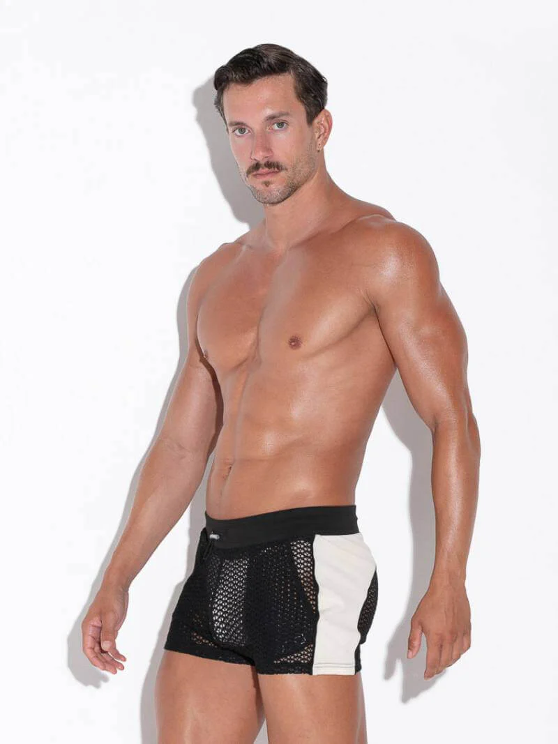 CODE22 Openwork Mini Short: See-Through Jacquard Mesh Knit - SIZE LARGE - Image 2