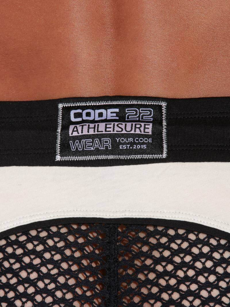 CODE22 Openwork Mini Short: See-Through Jacquard Mesh Knit - SIZE LARGE - Image 5