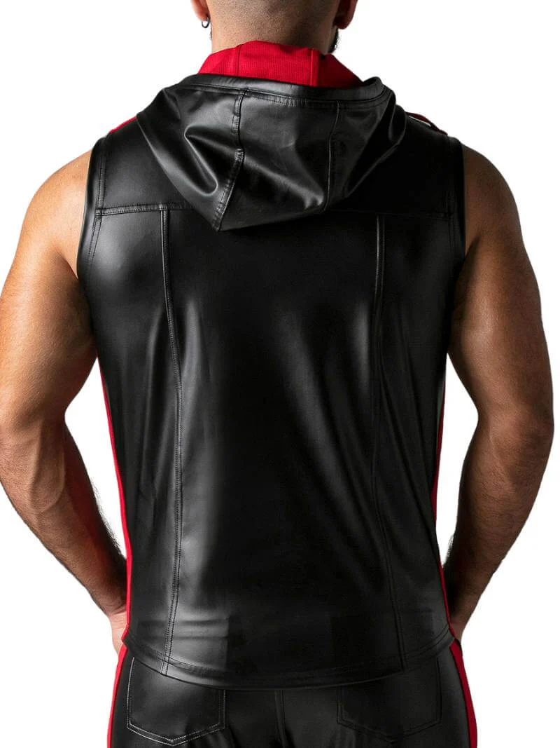 Locker Gear Leather Look Sleeveless Hoodie - SIZE SMALL - Image 11