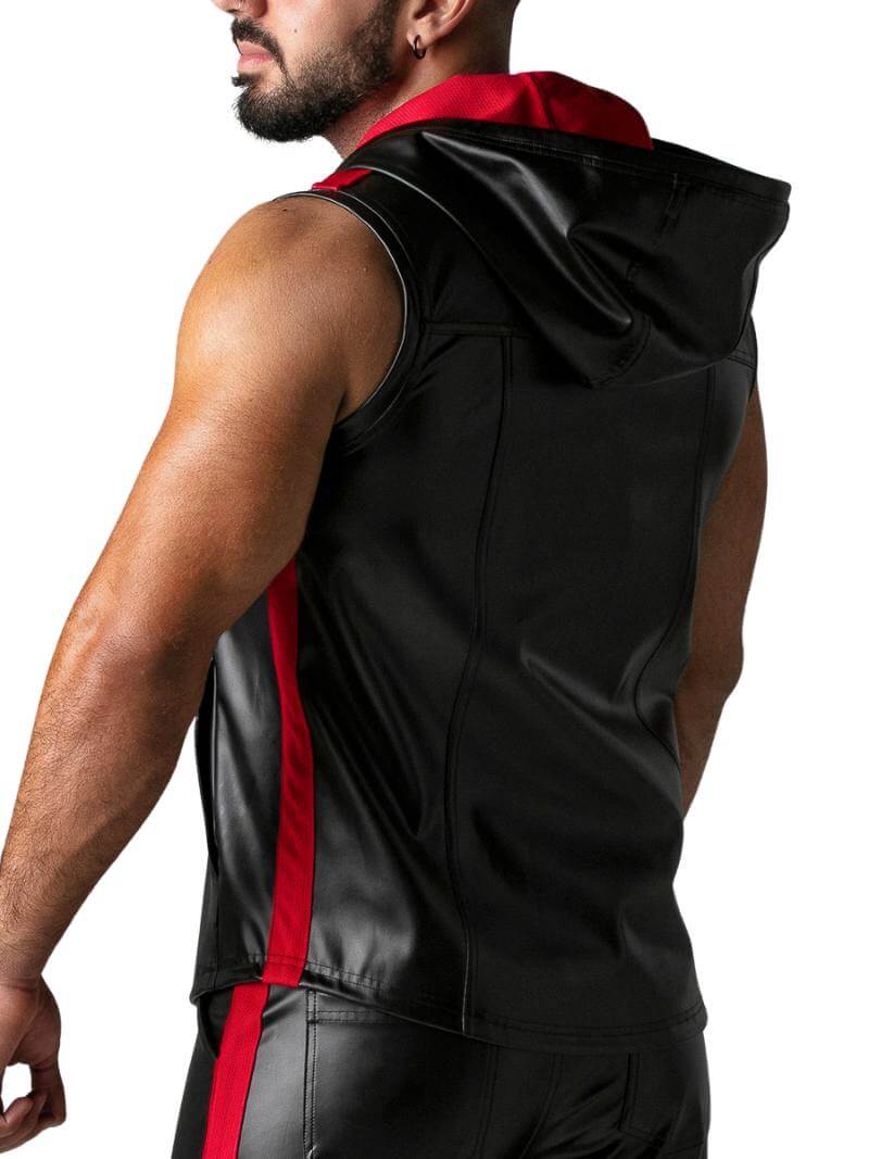 Locker Gear Leather Look Sleeveless Hoodie - SIZE SMALL - Image 8
