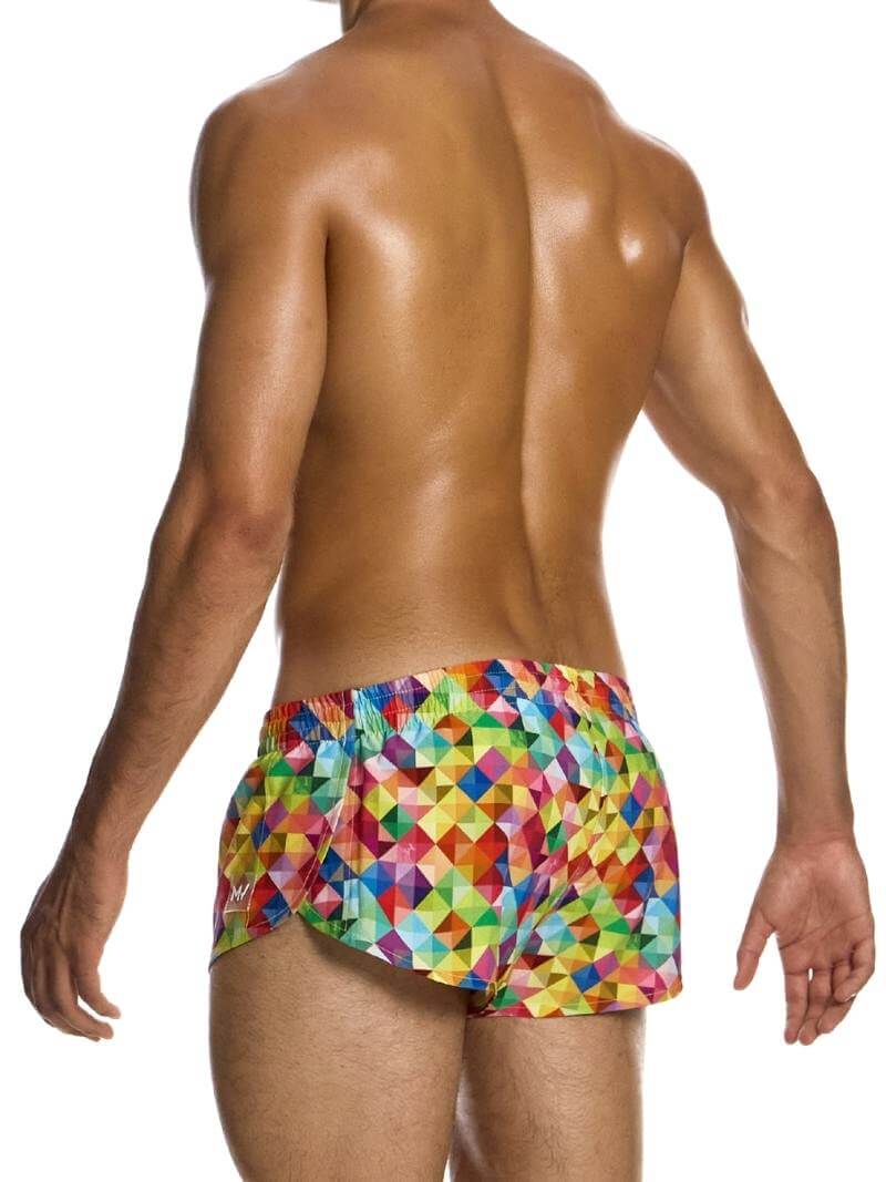 MODUS VIVENDI Geometric Rainbow Jogging Cut Swimwear Shorts - Image 2