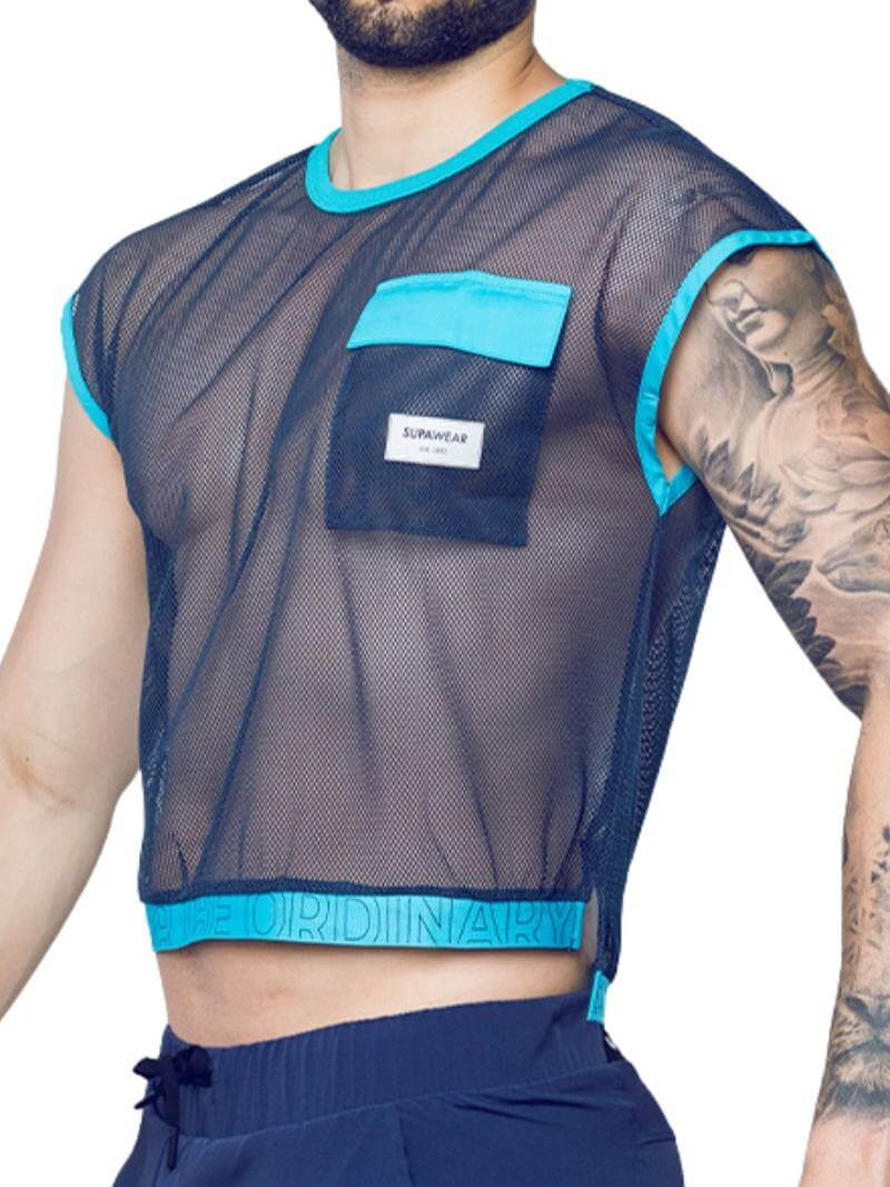 SUPAWEAR Neon Mesh Cropped Tank Top - Image 3
